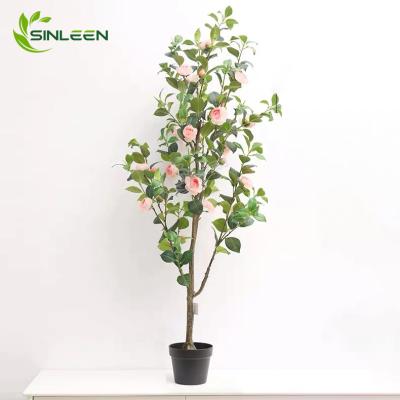 China Home Decoration Rose Blossom Flower Tree High Quality Artificial Wedding Indoor Decoration for sale