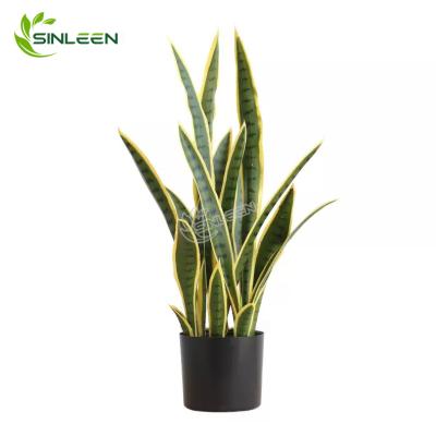 China Indoor Decoration Hot Selling Artificial Plastic Snake Plant Sansevieria Trifasciata Succulent Tree for sale