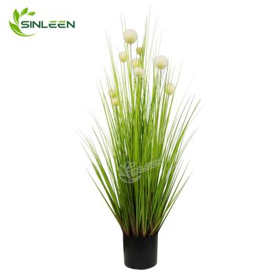 China Chinese Supplier Home Decoration Indoor Garden Reed Plant Artificial Onion Grass In Pot for sale