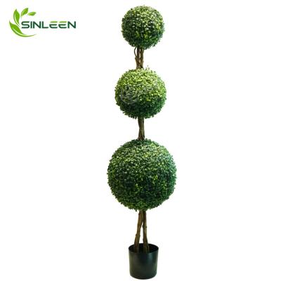 China Outdoor Indoor Artificial Plant Trees Ball Grass Boxwood Plants Decoration Topiary Tree for sale