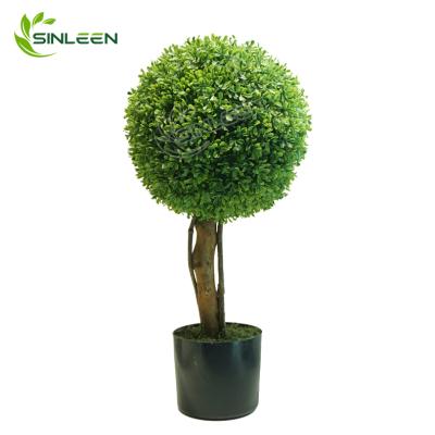 China Small Plant Outdoor Indoor Decoration Green Potted Artificial Boxwood Decoration Gardening Topiary Tree for sale