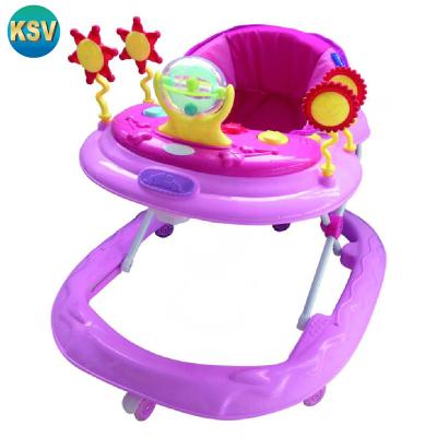 China With Music and Lights Wholesale Control Durable Plastic Round Wheel Stand Control Toddler Baby Walker for sale