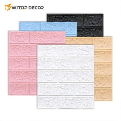 China Waterproof+ECO-Friendly+Self-adhesive pe foam wall sticker 3d decorative wall sticker for panels for sale