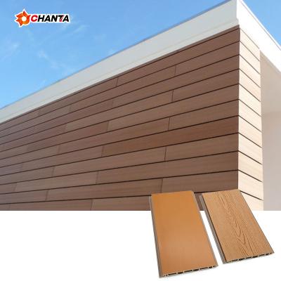 China Modern Exterior Wood Feature Timber PVC WPC Plastic Exterior Wall Panel for sale