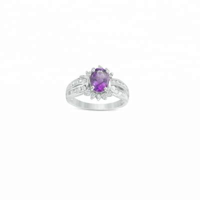 China CLASSIC Hot Sale 925 Silver Ring With Purple Stone For Woman for sale