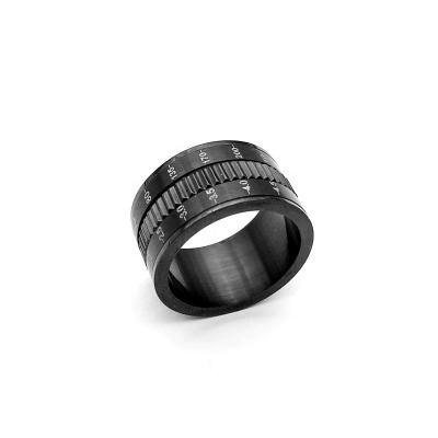 China Special Stainless Steel Vintage Camera Lens Black Rotating Rings For Men for sale