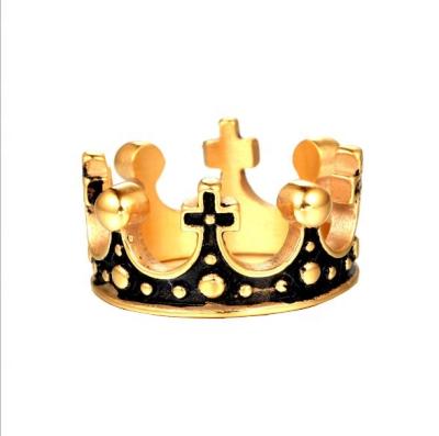 China Hot Selling Vintage Amazon Stainless Steel Crown Ring For Men for sale