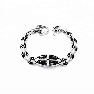 China Personality rock stainless steel punk cross bracelet for men for sale