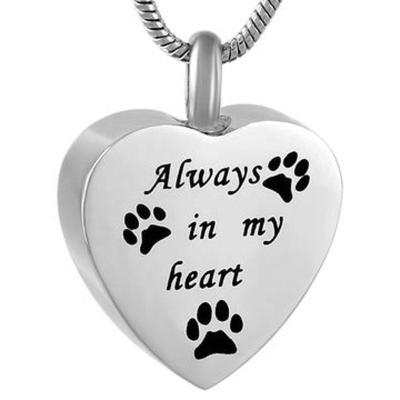 China Amazon Hottest Selling Pet Footprint Ash Pendant Stainless Steel Cramation CLASSIC Pendant for sale