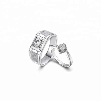 China Hot Sale CLASSIC 925 Sterling Silver Couple Ring for Engagement and Wedding for sale