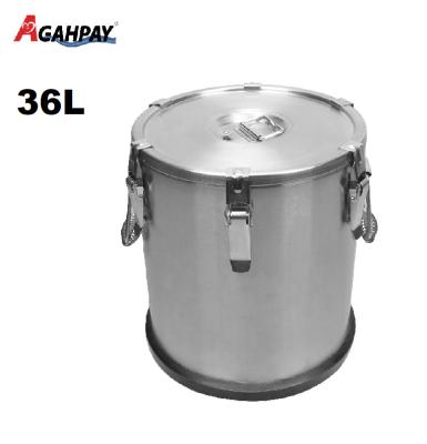 China Strong sealing with black silica gel high quality strong bottom 36L sealing barrel (with black silica gel bottom) stainless steel for liquid storage with foaming inside for sale