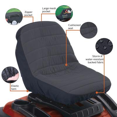 China Gray Deluxe 600D Oxford Cloth Kit Deluxe Dark Polyester Lawn Mower Seat Cover John Deere, Massey Ferguson, Kubota, etc. for sale