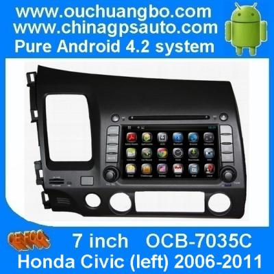 China Ouchuangbo 2 din Touch Screen Android 4.2 Car DVD Stereo Radio System for Honda Civic (left) 2006-2011 OCB-7035C for sale