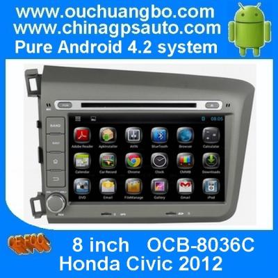 China Ouchuangbo Car Radio 3G Wifi USB DVD Player for Honda Civic 2012 Android 4.2 GPS Navi Stereo OCB-8036C for sale