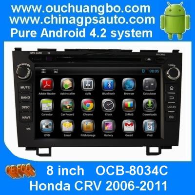 China Ouchuangbo Car DVD Head Unit 3G Wifi Radio Player for Honda CRV 2006-2011 Pure Android 4.2 System OCB-8034C for sale