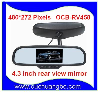 China Car Rear View Rearview Mirror Monitor with Special Bracket 480*272 Resolution 2Video Input for sale