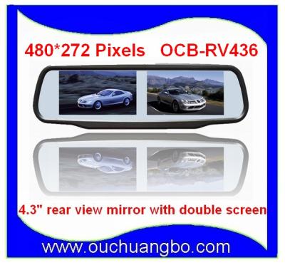 China Ouchuangbo 4.3 inch video input Color Rear View Rearview DVD Monitor car mirror for sale