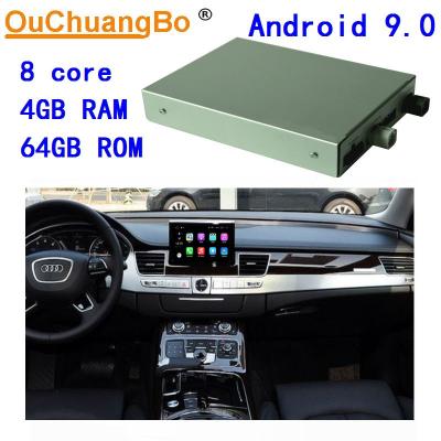 China Ouchuangbo upgrade Audi A8 2012-2018 original radio gps car screen to android 9.0 decode box 4GB wifi for sale