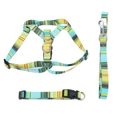 China Hot Selling Amazon Pet Large Dog Quick Release Leather Tag Print Leather Tag Recovery Collars & Leashes (Old) & Harness Set for sale