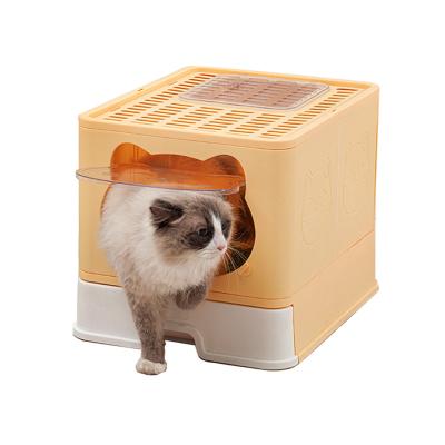 China Large Space Viable Narrow Plastic Clean House Large Cat House Maker Trash Can Tolie for sale