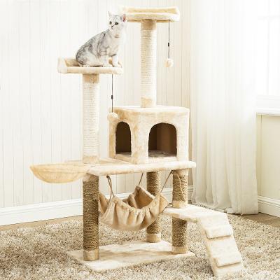 China Large wholes 170CM luxury even viable high quality outdoor wooden cat house mushroom xxl cat tree climbing tree for big cat for sale