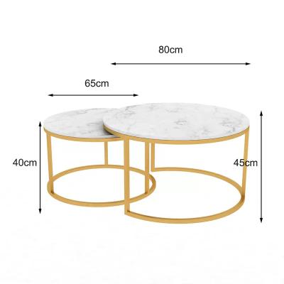 China Factory Wholesale Extendable Luxury Marble Frame Light Gold Dining Table Table Tea Coffee Table for sale