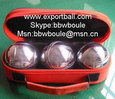 China wholesale/retail factory boule set in nylon bags, color bag petanque set for sale