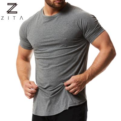 China Breathable Custom Private Label Muscle Fitness Workout Sporty Dry Fit T Shirt For Men for sale