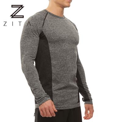 China Gym Equestrian Clothing Men's Breathable Fitness Muscle Workout Long Sleeve Compression T-Shirts for sale