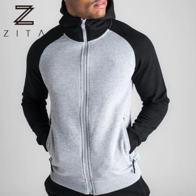 China Custom Mens Breathable Muscle Fitted Training Tracksuit Clothing Zipper Up Single Hoodie For Sports for sale