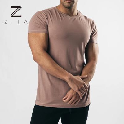 China Breathable Plus Size Workout Active Top Mens Muscle Fitness Gym T Shirt With Custom Logo for sale