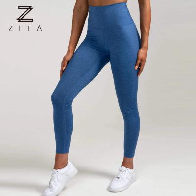 China Breathable High Quality Activewear High Waisted Butt Crac! crack! Custom Spandex Fitness Nylon Gym Logo Legging For Women for sale