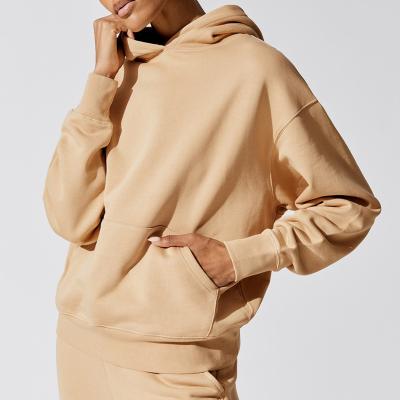 China New Unisex Sweatsuit Anti-wrinkle Solid Soft Fleece Oversized Set Plain Pullover Embossed Women's Hoodie for sale