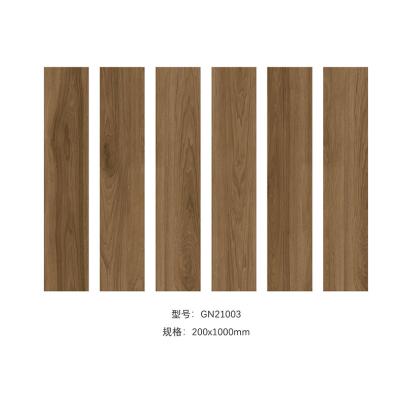 China Vintage Modern Simple High Quality Low Suction Plank Wood Texture Glazed Flooring Free Sample 200x1000 for sale