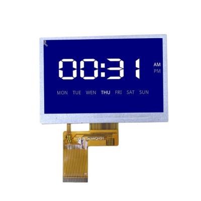 China Instrument Lowest Price 4.3 Inch 40 RGB LCD Display Panel Tft Instrument , Industrial Equipment Normal White With 200 Cd/m2 Brightness 12:00 for sale