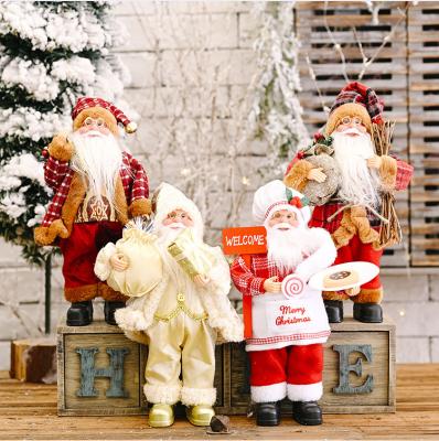 China Christmas Decoration Christmas Decoration Stand Pose Santa Claus Doll Christmas Plastic Doll Toy Decoration Creative for sale