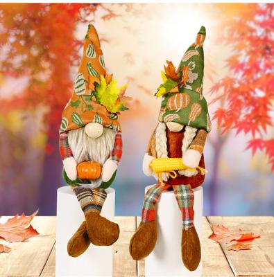 China Decor Ornament Autumn Home Decoration Hugging Corn Pumpkin Legs Doll Rudolph Harvest Thanksgiving Hanging Faceless Decoration for sale