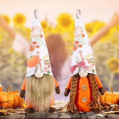 China Harvest Home Festival Ornament Decor Faceless Doll Printed Hat Decoration Mall Bar Home Window Thanksgiving Decoration Ornament for sale