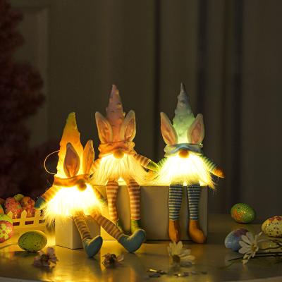 China Easter Decoration New Easter Decoration Items Hanging Legs Dwarf Doll Easter Gnome Faceless Pendant Lights With Lamp for sale