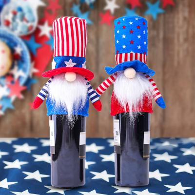 China 4th of July American Independent Set Red Wine Gnome Ornament New High Hat Gnome Plush Doll Dwarf Doll Ornaments Children's Rudolph Gift for sale