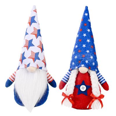 China 4th of July Independence Day Mini Patriotic Gnomes American Flag Faceless Gnome Wholesale Fourth of July Gnome for sale