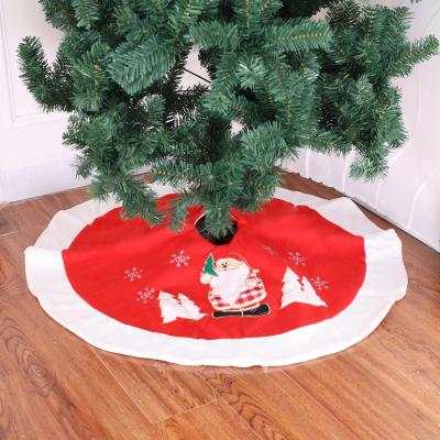 China Festival Decoration Christmas Indoor Decorations Red and Cream White Christmas Tree Skirt for Christmas Decoration for sale