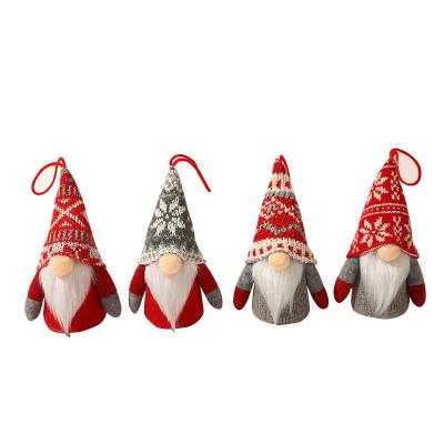 China Mini Christmas Gnome With Lights Glowing Faceless Rudolph Doll Old Man Knitting Yarn Christmas Decoration Christmas Ornament for sale