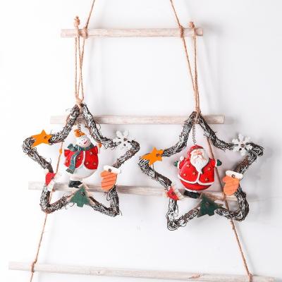 China Retro Vintage Style Snowman Angel Vine Wreath Door Hanger Cafe Door Decoration/Decoration Pendant Xmas Gift for sale