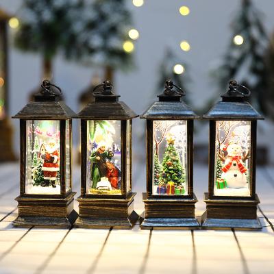 China Christmas Wind Crystal Lantern Festival Decoration Old Man LED Kerosene Lamp Portable Christmas Tree Stage Desktop Decoration for sale