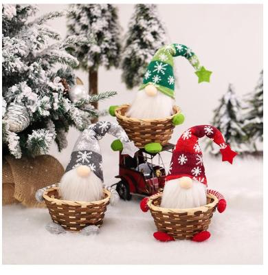 China Christmas Decoration Faceless Christmas Gnome With Candy Bucket For Christmas Decoration for sale