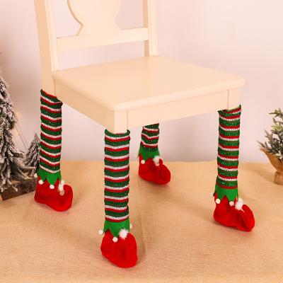 China Novelty Christmas Decorations Striped Elf Table Leg Cover Chair Leg Cover Life Table Chair Home Decor for sale