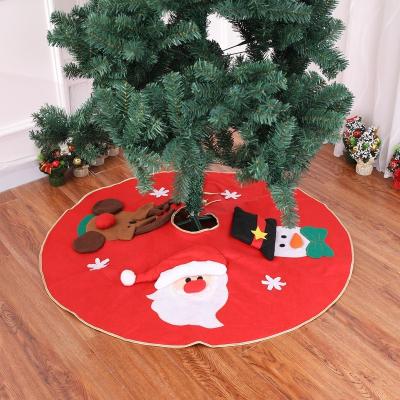 China High End Red Burlap Christmas Tree Skirt Christmas Tree Decor Christmas Scenes Non-woven Fabric Xmas Tree Decoration Gifts 100cm for sale