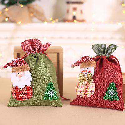 China Christmas Gift Bag Drawstring Candy Bags Wrapping Gifts Christmas Bags For Gift for sale