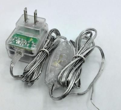 China Transparency adapter 12V 1A 24V 0.5A 5V 1A 5v 2a lucency case with 304 switch on DC cable for sale